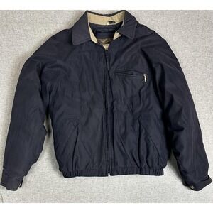 Aberdeen‎ Collection Jacket Mens Medium Navy Quilted Removable Liner Bomber Coat